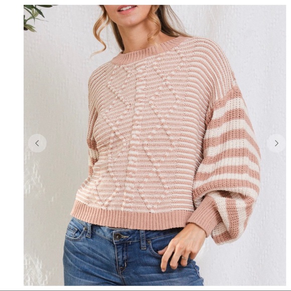 15 Boho Perfect Stripe Cable Sweater - Picture 5 of 7